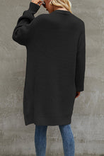 Load image into Gallery viewer, Knitted Cardigan - Ribbed Open Front - Black