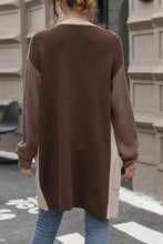 Load image into Gallery viewer, Knitted Cardigan - Open Front with Pockets - Colourblock