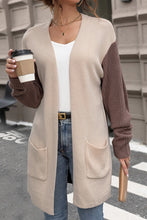 Load image into Gallery viewer, Knitted Cardigan - Open Front with Pockets - Colourblock