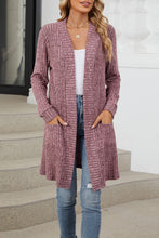 Load image into Gallery viewer, Knitted Cardigan - Open Front with Pockets - Purple