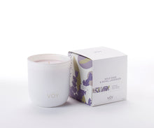 Load image into Gallery viewer, Candle - Glass Jar Frosted White - Blended Soy - Voy - Wild Sage & Royal Lavender Scent