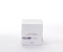 Load image into Gallery viewer, Candle - Glass Jar Frosted White - Blended Soy - Voy - Wild Sage & Royal Lavender Scent