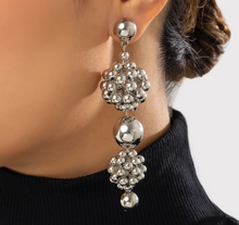 Load image into Gallery viewer, Earrings - The Classic Drop Resin Beaded - Silver