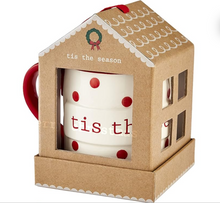 Load image into Gallery viewer, Holiday Kitchen - Mud Pie Dolomite Mug with Gingerbread House Set - Tis The Season