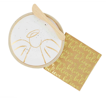 Load image into Gallery viewer, Holiday Kitchen - Mud Pie Appetizer Gold Serving Plate Set - Angel