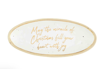 Load image into Gallery viewer, Holiday Kitchen - Mud Pie Stoneware Gold Serving Platter - "May The Miracle of Christmas"