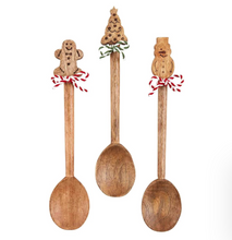 Load image into Gallery viewer, Holiday Kitchen - Mud Pie Winter Wooden Spoons