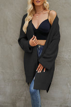 Load image into Gallery viewer, Knitted Cardigan - Ribbed Open Front - Black