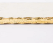 Load image into Gallery viewer, Charcuterie Board & Spreader Set - Mud Pie White Marble Serving Slab with Gold Foil Trim & Gold Mercury Glass Handled Spreader (2 Pieces)