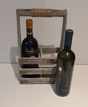 Load image into Gallery viewer, Design your own caddy. This wooden caddy has room for everyone’s favorite beverages, condiments, oil or vinegar bottles. Add drinkware, boxes of cookies or nuts for an extra special treat.  Let's Get Creative!  The vintage design is perfect for displaying on your countertop, taking to a party or gifting.   Perfect as a Birthday, Hostess, Father's Day, Wedding, Shower, or Just Because Gift.  Can Carry (2) 750 ml bottles Dimensions - 8.20" x 4.20" x 14.20" **Bottles Shown Not Included