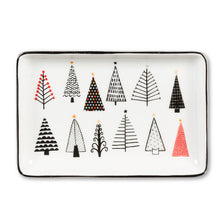Load image into Gallery viewer, Holiday Decor - Trinket Plate - Stoneware Small Urban Trees