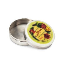 Load image into Gallery viewer, Keep everything from jewelry to coins safe in this beautiful, retro-chic Savon a la Rose box. Inspired by vintage finds from London and Paris antique markets, this trinket box is hand-cast from brass by skilled artisans, to be a faithful reproduction of a turn-of-the-century antique.   Size: 1.75" W
