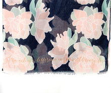 Load image into Gallery viewer, Nothing says spring like this lightweight scarf, styled with a beautiful Lotus print and features the sentiment in gold, "I AM MAKING A DIFFERENCE IN THE WORLD EVERY DAY."   So pretty and versatile.  Makes a great Birthday, Mother's Day or Just Because gift.  Size:  71.5" x 28"  Material:  Polyester.  **Hand wash only