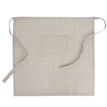 Load image into Gallery viewer, Look professional in this stylish and classic Ticking Stripe patterned, 100% cotton apron! Comes complete with a utility front pocket. Machine wash gentle cycle. Measures: 34" w x 34" l