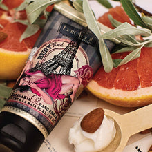 Load image into Gallery viewer, With this Barefoot Venus Ruby Red Hand Cream, your hands are pampered in a ultra-rich mix of macadamia nut oil, sesame seed oil and wheat germ oil for long-lasting smoothness.  Pairs perfectly with our other bath and body products and makes an beautiful addition to any gift set.  Made With: Macadamia Nut Oil Sweet Almond Oil Elder Flower Extract Silk Amino Acids Size:  50 ml