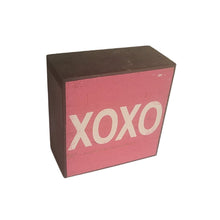 Load image into Gallery viewer, Everyone wants to be appreciated and these blocks show how much you care.  The XOXO is a visual reminder and will be smile starters in any room decor. The blocks can be placed on any surface in your home, or hung on the wall.    Makes a great Valentine's Day, Birthday, Mother's/Father's Day or Just Because Gift.  Size:  4" x 4" x 2"  Materials: Wood and paint