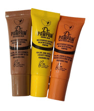 Load image into Gallery viewer, This Ultimate Miracle Multipurpose Soothing Balm Trio Collection comes in a great little prism case. The Original Clear Balm hydrates and nourishes lips, skin and cuticles.  It soothes dry, cracked, irritated and sensitive skin such as hands, elbows and heels.  The Ultimate Miracle Balm!   The Tinted Rich Mocha & Peach Pink Balms offer the same hydrating and nourishing formula, adding a buildable lip and cheek nude tint for anytime of the day.  Fragrance Free Cruelty Free Vegan Each Balm - 10ml