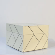 Load image into Gallery viewer, Style-Up your home decor with these stunning resin and wood trinket boxes with its elegant gold stripes.  Store your jewelery or little knick knacks in any room of the house.  Get creative and use them in the kitchen to store your favourite spices.  Definitely conversation starters.  Size:  4" x 4" x 3"  Material:   Exterior - Resin Interior - Wood