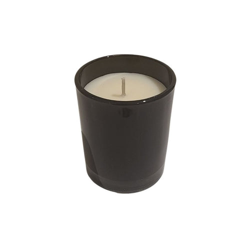 This simple yet elegant Black Glass Votive Style Candle is hand-poured and infused with Essential Oils for a beautiful fragrance.  With a fresh scent of Delicate Musk. Perfect to add to any gift.  3