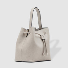 Load image into Gallery viewer, Complete with a drawstring closure, the Sasha is perfect for your next brunch with the girls, or a day out on the town.  Wear it your way and sling over your shoulder for a more casual look or carry by her top handle for a dressier option.  Features:  1 Slip Pocket Internal lining - Vegan Leather Extension strap: 114-128cm Adjustable Detachable Closure: Magnetic Clasp with Draw String Material: Vegan Leather  Hardware: Light Gold  Dimensions: W26 x H23 x D14 cm