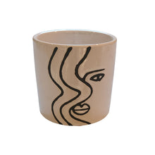 Load image into Gallery viewer, So simple, yet stricking!  This beautiful ceramic planter captures the Face Silhouette so elegantly with its hand-painted design.  It is so versatile it can be used for gorgeous plants, or get creative and use it as a home decor piece on your coffee table or bookshelf.  You can also put it in your office or kitchen for pens, spoons, etc.  Makes a great gift too!  Size:  4" x 4"  Material:  Ceramic