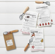 Load image into Gallery viewer, Holiday Kitchen - Mud Pie Towel with Cookie Recipe & Wooden Scoop Set
