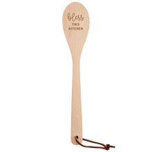 Load image into Gallery viewer, Kitchen Wooden Spoons  -  Includes Leather Hanging Strap & Muslin Bag - Inscribed