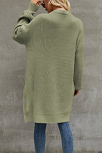 Load image into Gallery viewer, Knitted Cardigan - Ribbed Open Front - Green
