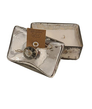 Load image into Gallery viewer, Holiday Decor - Candle - Mud Pie Mercury Glass Box with Lid - Silver - Frosted Fir Scent
