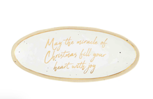 Load image into Gallery viewer, Holiday Kitchen - Mud Pie Stoneware Gold Serving Platter - &quot;May The Miracle of Christmas&quot;
