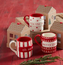 Load image into Gallery viewer, Holiday Kitchen - Mud Pie Dolomite Mug with Gingerbread House Set - Oh So Merry
