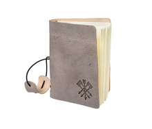 Load image into Gallery viewer, Notebook - Leather Sketchbook - Grey Embossed Arrows
