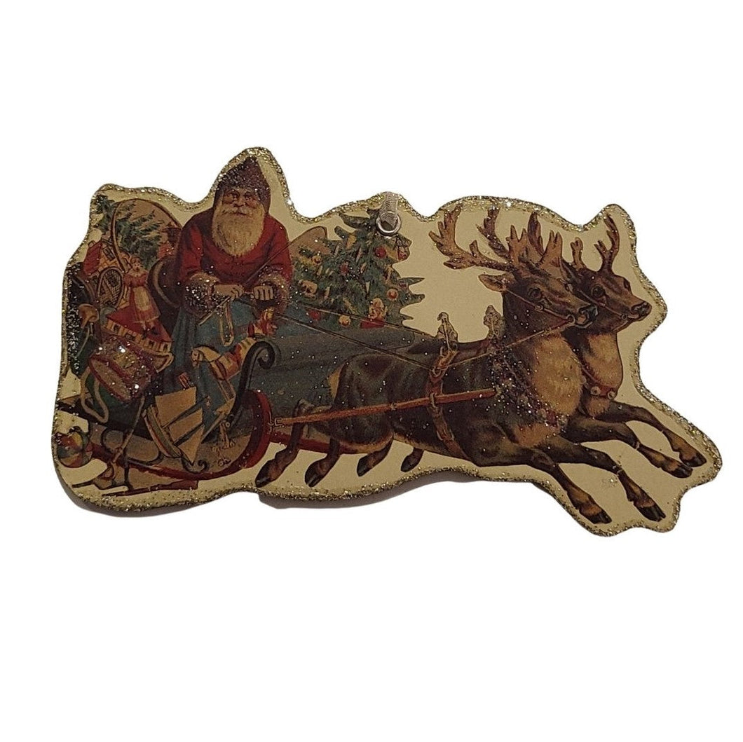 These lovely Cut Out Ornaments are like a window into the beautiful ornaments of Christmases past! The one side features a classic festive character, the other beautiful sparkles — a wonderfully vintage addition to any Christmas tree.   Add them to your gifts for an added special touch.  Size:  4