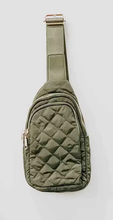 Load image into Gallery viewer, Crossbody Sling Belt Bag - Pinelope Puffer - Olive
