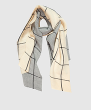 Load image into Gallery viewer, Scarf - Trans-Seasonal Pleated Reversible Priya Cream/Grey
