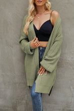 Load image into Gallery viewer, Knitted Cardigan - Ribbed Open Front - Green
