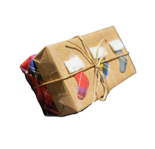 Load image into Gallery viewer, Holiday Kitchen - Mud Pie Bar Soaps - Kraft Paper &amp; Fabric Wrapped with Various Christmas Embellishments (Set of 2)
