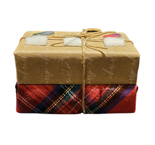 Load image into Gallery viewer, Holiday Kitchen - Mud Pie Bar Soaps - Kraft Paper &amp; Fabric Wrapped with Various Christmas Embellishments (Set of 2)
