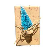 Load image into Gallery viewer, Holiday Kitchen - Mud Pie Bar Soaps - Kraft Paper &amp; Fabric Wrapped with Various Christmas Embellishments (Set of 2)
