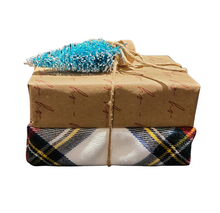 Load image into Gallery viewer, Holiday Kitchen - Mud Pie Bar Soaps - Kraft Paper &amp; Fabric Wrapped with Various Christmas Embellishments (Set of 2)
