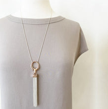 Load image into Gallery viewer, Necklace - Pendant with Metal Tassel - Rose Gold
