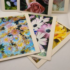 Every card is a one-of-a-kind actual photograph, by local photographer Karen Windover, who is passionate to share with us the beauty of flowers in unique and vibrant ways.  Every card has a unique picture and blank inside for that special message for any occasion.