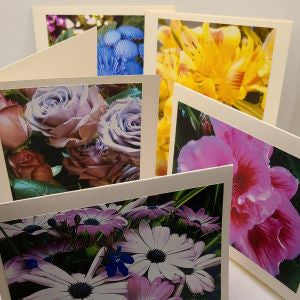 Every card is a one-of-a-kind actual photograph, by local photographer Karen Windover, who is passionate to share with us the beauty of flowers in unique and vibrant ways.  Every card has a unique picture and blank inside for that special message for any occasion.