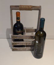 Load image into Gallery viewer, Design your own caddy. This wooden caddy has room for everyone’s favorite beverages, condiments, oil or vinegar bottles. Add drinkware, boxes of cookies or nuts for an extra special treat.  Let&#39;s Get Creative!  The vintage design is perfect for displaying on your countertop, taking to a party or gifting.   Perfect as a Birthday, Hostess, Father&#39;s Day, Wedding, Shower, or Just Because Gift.  Can Carry (2) 750 ml bottles Dimensions - 8.20&quot; x 4.20&quot; x 14.20&quot; **Bottles Shown Not Included
