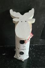 Load image into Gallery viewer, Holiday Door Stop - Wooden Moose Head Stump
