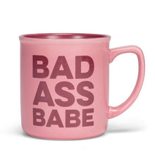 Load image into Gallery viewer, Mug - Coffee or Tea - Stoneware - Pink and Fushia - Bad Ass Babe
