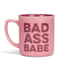 Load image into Gallery viewer, Mug - Coffee or Tea - Stoneware - Pink and Fushia - Bad Ass Babe
