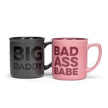 Load image into Gallery viewer, Mug - Coffee or Tea - Stoneware - Pink and Fushia - Bad Ass Babe
