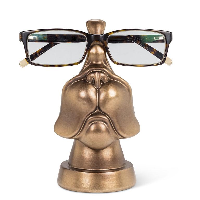 Eyeglass Holder - Dog Face - Bronze