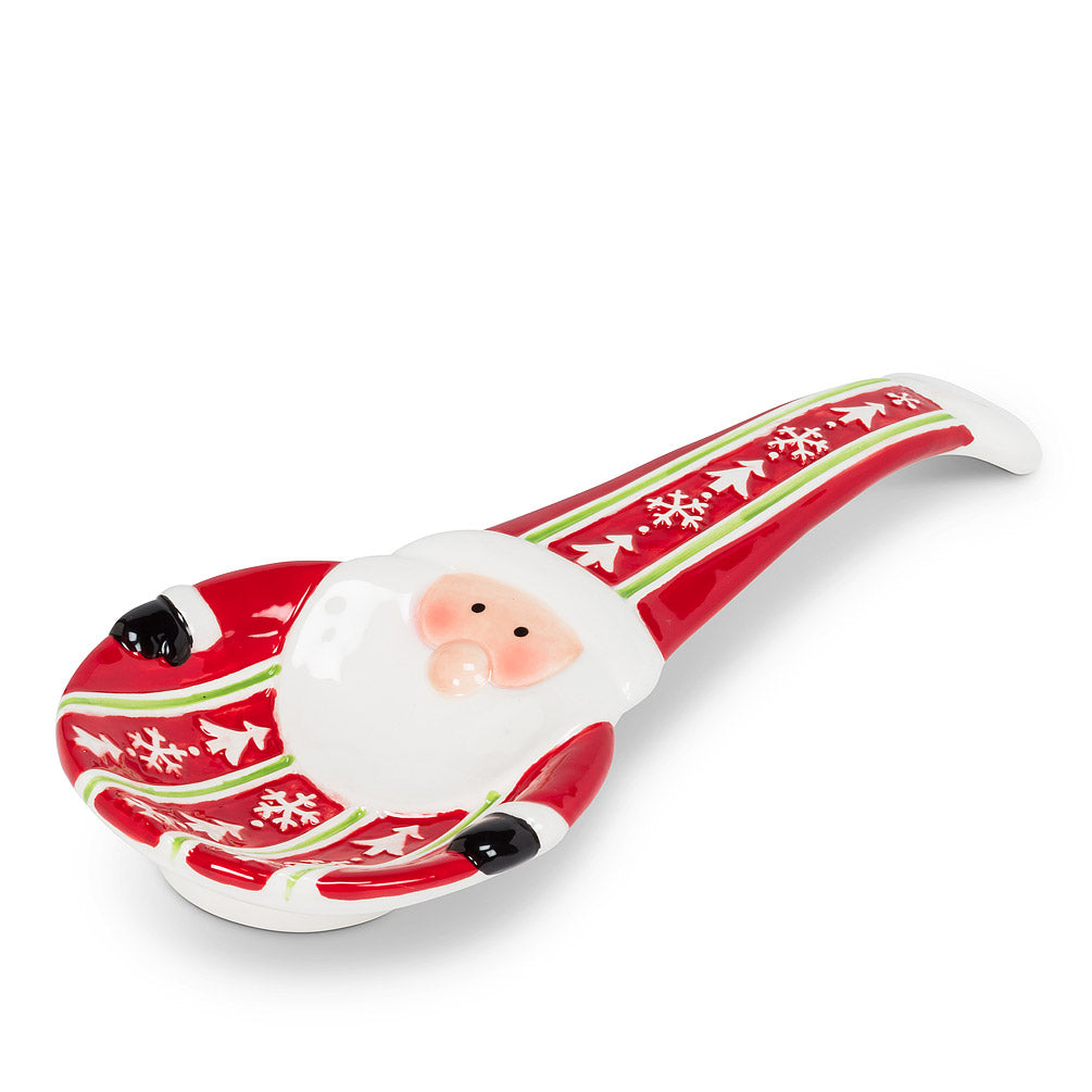 Holiday Kitchen - Spoon Rest - Ceramic Jolly Santa